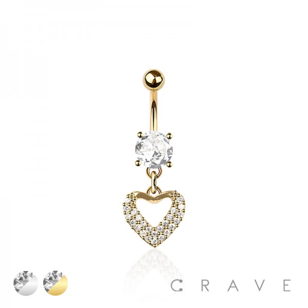 316L SURGICAL STEEL MULTI CZ HEART NON DANGLE BELLY BUTTON NAVEL RING 316L SURGICAL STEEL MULTI CZ HEART NON DANGLE BELLY BUTTON NAVEL RING